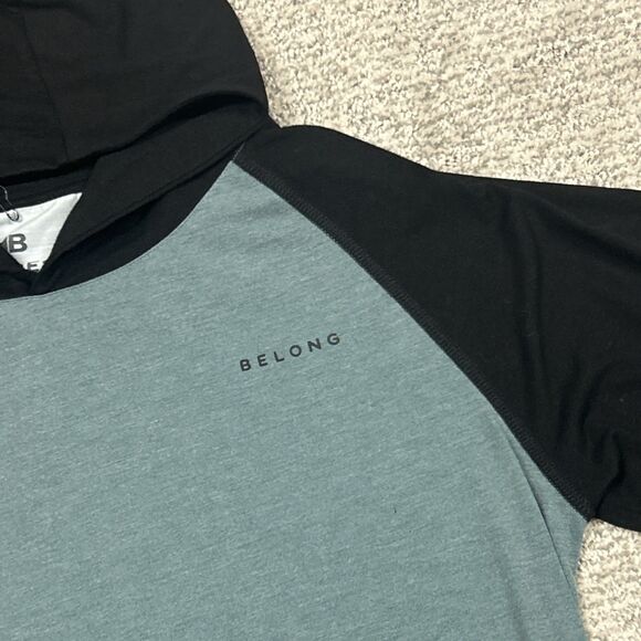 Belong Designs Shirt Mens Small Versatek Bamboo Hoodie Stretch Green Outdoor - Picture 2 of 7